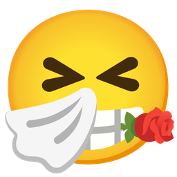sneezing face and rose