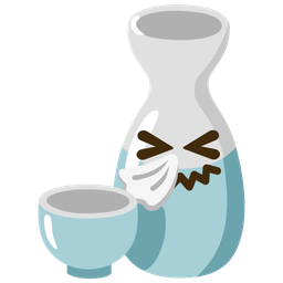 sneezing face and sake