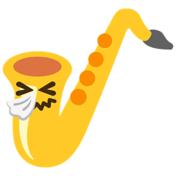 sneezing face and saxophone