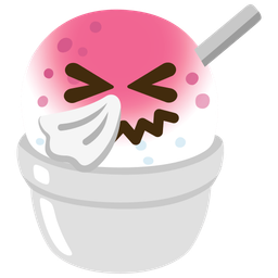 sneezing face and shaved ice