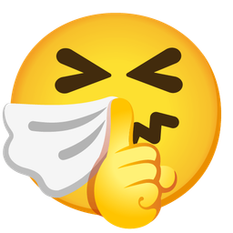 sneezing face and shushing face