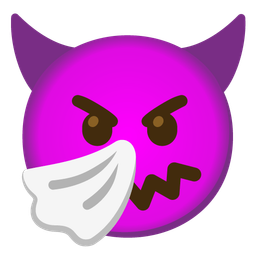 sneezing face and smiling face with horns