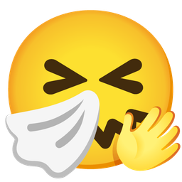 Sneezing face and Smiling face with open hands