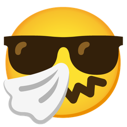 sneezing face and smiling face with sunglasses