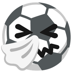 sneezing face and soccer ball