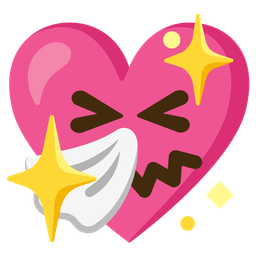 sneezing face and sparkling heart
