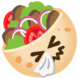 sneezing face and stuffed flatbread