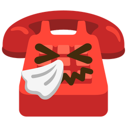 sneezing face and telephone