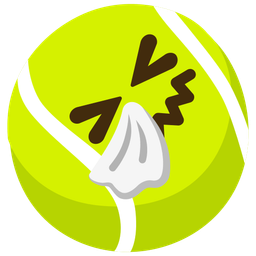 sneezing face and tennis
