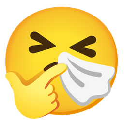 sneezing face and thinking face