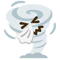 sneezing face and tornado