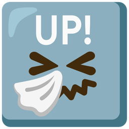 sneezing face and UP! button