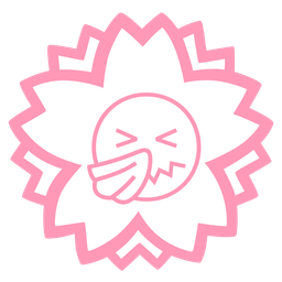 sneezing face and white flower