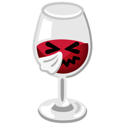 sneezing face and wine glass