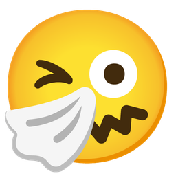 Sneezing face and Winking face with tongue
