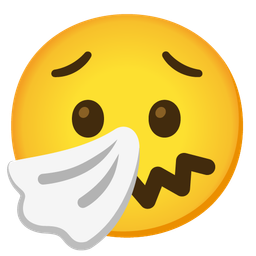 sneezing face and worried face