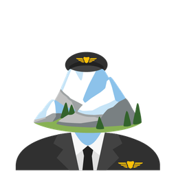 Snow-capped mountain and Airplane