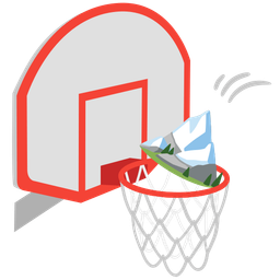 Snow-capped mountain and Basketball