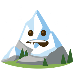 Snow-capped mountain and Biting lip