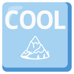 Snow-capped mountain and COOL button