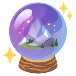Snow-capped mountain and Crystal ball