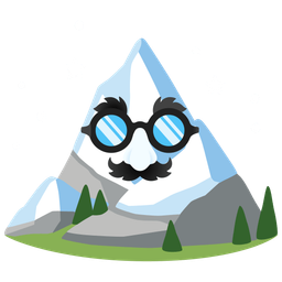 Snow-capped mountain and Disguised face