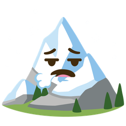 Snow-capped mountain and Face exhaling