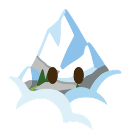 Snow-capped mountain and Face in clouds