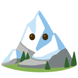 Snow-capped mountain and Face without mouth