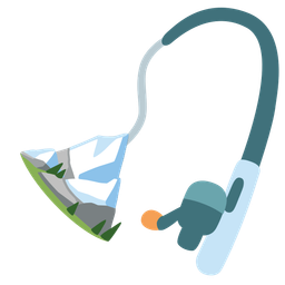 Snow-capped mountain and Fishing pole