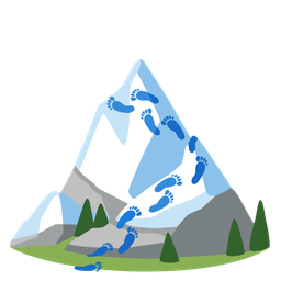 Snow-capped mountain and Footprints