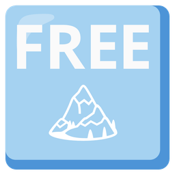 Snow-capped mountain and FREE button