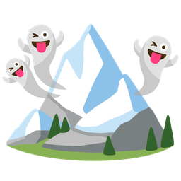 Snow-capped mountain and Ghost