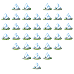 Snow-capped mountain and Heart suit