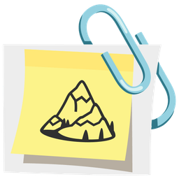Snow-capped mountain and Linked paperclips