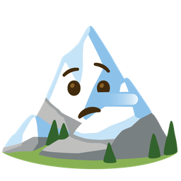 Snow-capped mountain and Lying face