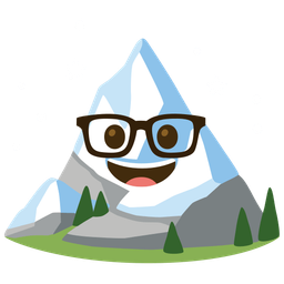 Snow-capped mountain and Nerd face