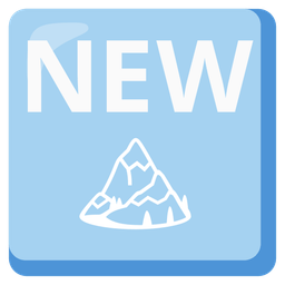 Snow-capped mountain and NEW button