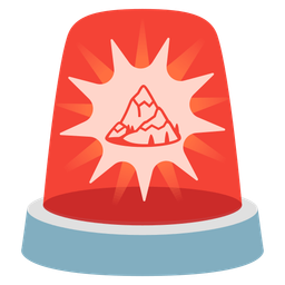 Snow-capped mountain and Police car light