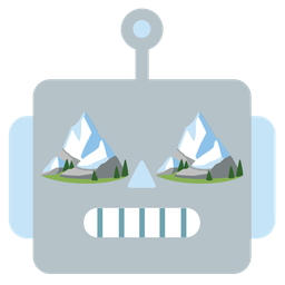 Snow-capped mountain and Robot