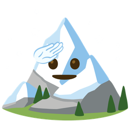 Snow-capped mountain and Saluting face