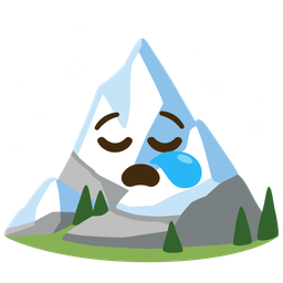 Snow-capped mountain and Sleepy face