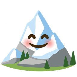 Snow-capped mountain and Smiling face with smiling eyes