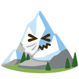 Snow-capped mountain and Sneezing face