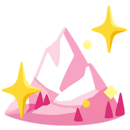 Snow-capped mountain and Sparkling heart