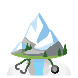 Snow-capped mountain and Stethoscope