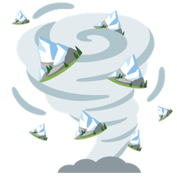 Snow-capped mountain and Tornado