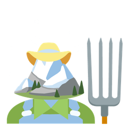 Snow-capped mountain and Tractor