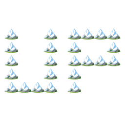 Snow-capped mountain and UP! button