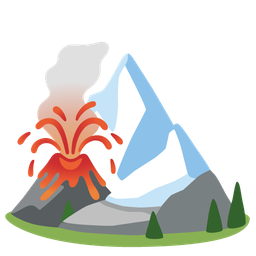 Snow-capped mountain and Volcano